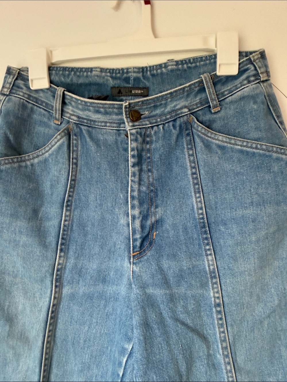 Classic Light Blue Boyfriend Jeans with Front Panel Seams lizwear vintage 1980-9 - Picture 6 of 8